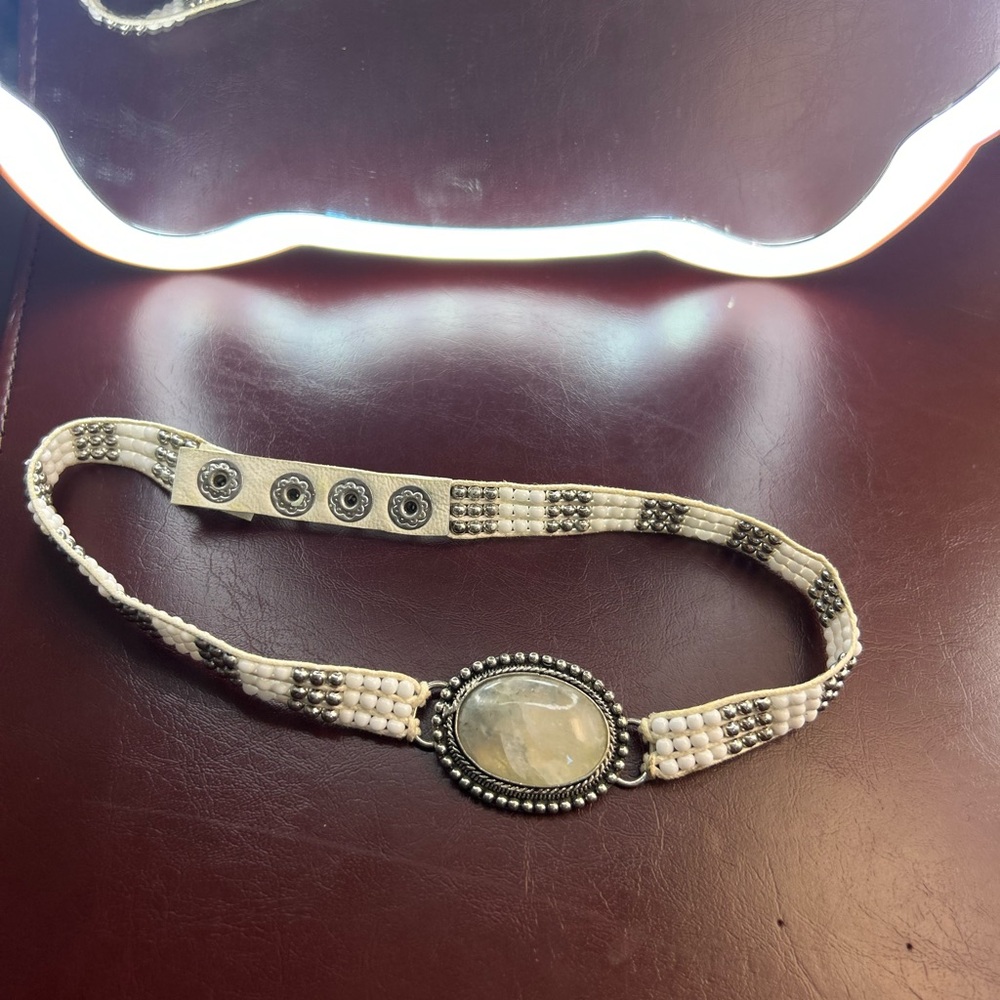 Beaded Choker with Stone Accent